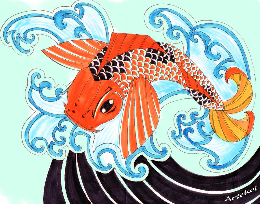 koi fish tattoo design by