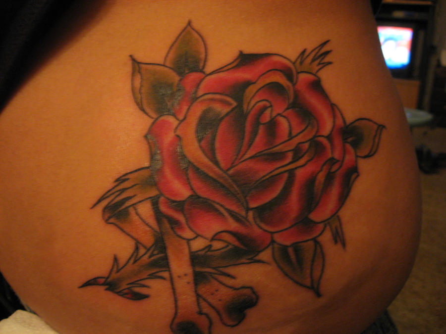 rose tattoos on hip. Rose Tattoos On Hip. flower