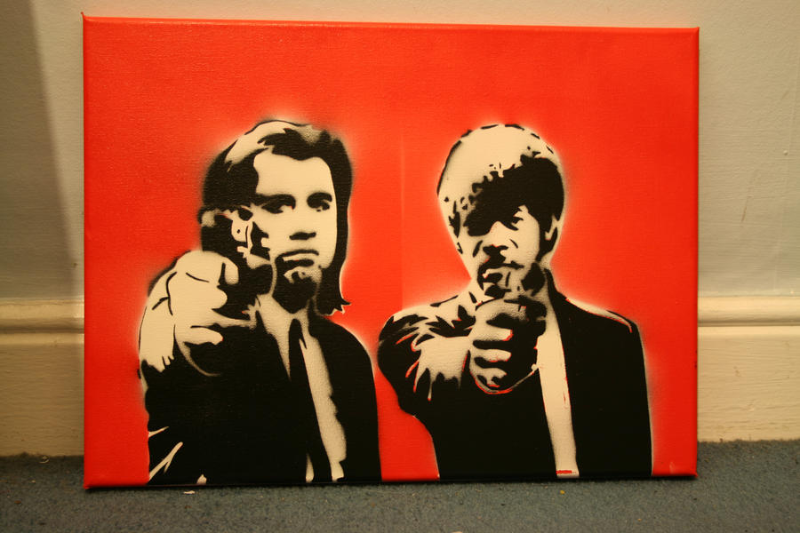 Vincent and Jules Stencil by madragonn on deviantART