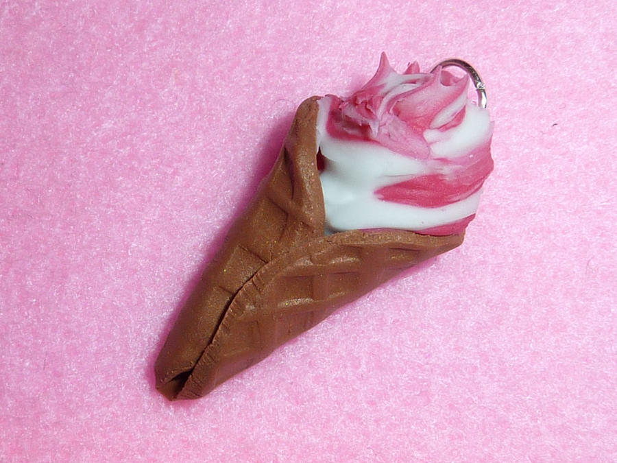 Fimo ice cream cone charm by ImagenedRose on deviantART