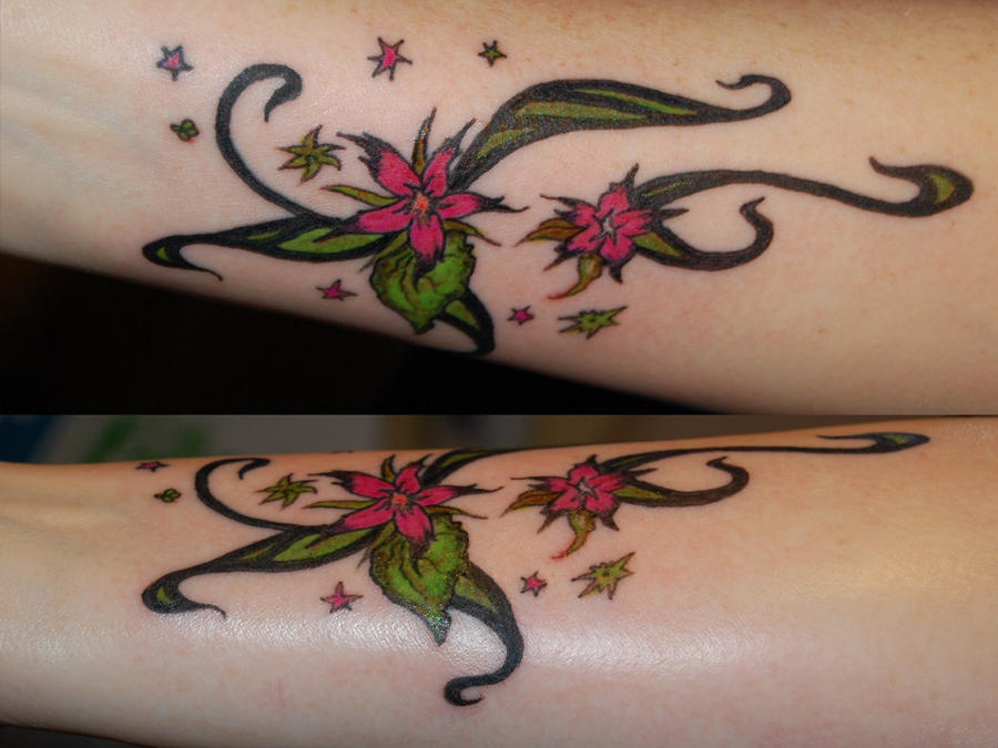 Flowers on the Wrist Tattoo by Tarotshama on deviantART