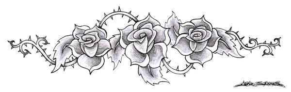 Thorny Roses | Flower Tattoo