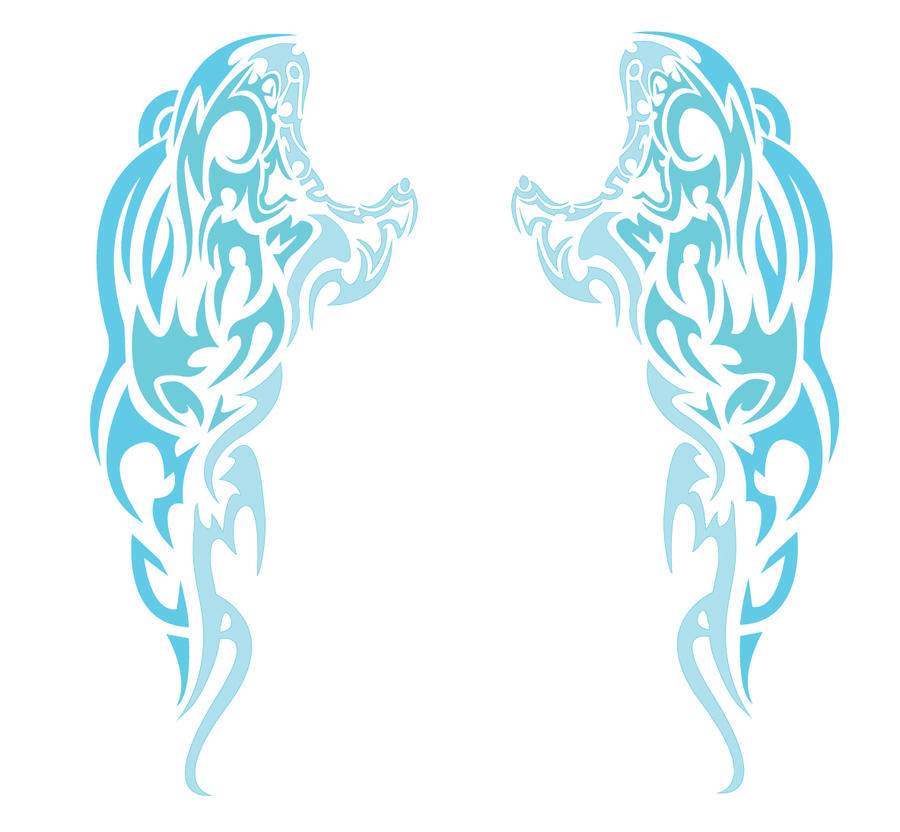 Blue Angel Wings tribal by ChronoPhoenix on deviantART