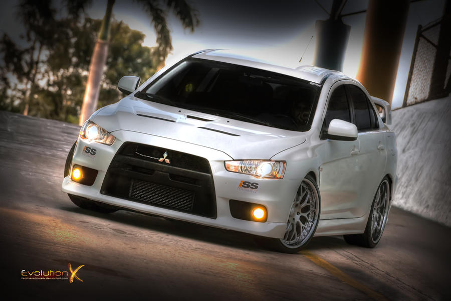 White Evo X HDR by featheredpixels on deviantART