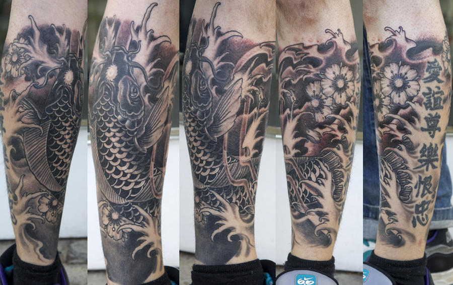 koi fish tattoo black