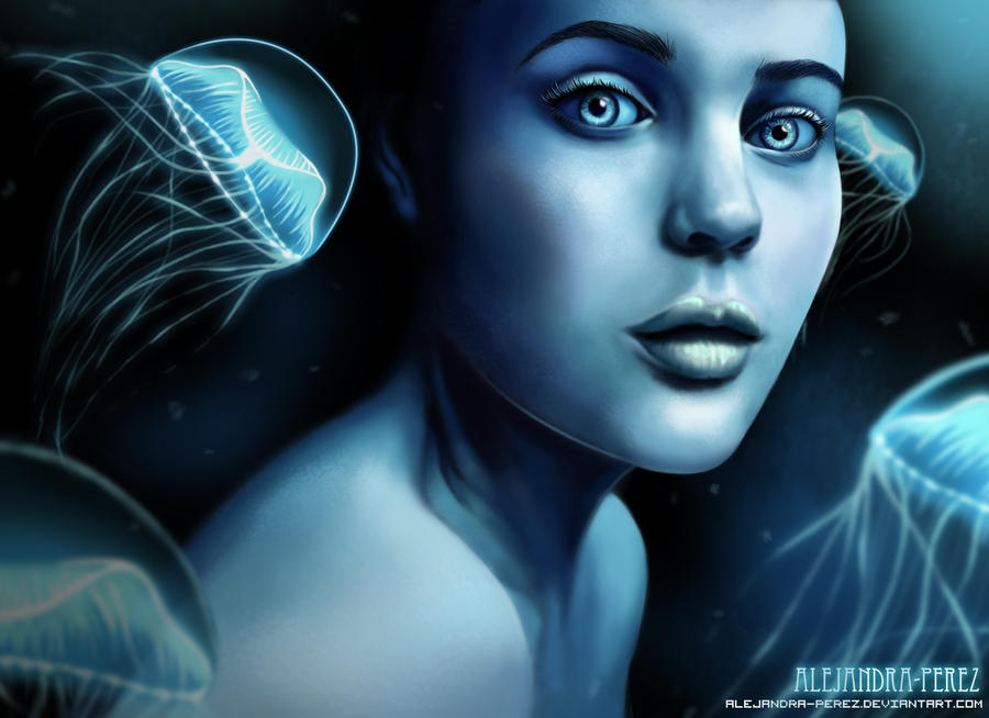 Jellyfish lady by Alejandra-perez - jellyfish_lady_by_alejandra_perez-d3bu1yb
