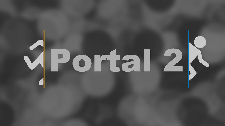 portal 2 logo wallpaper. portal 2 chell wallpaper.