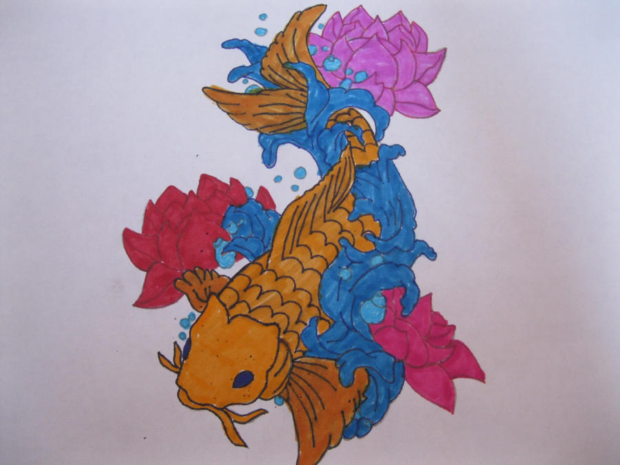 Koi Carp Drawing chinese by Cocobabie on deviantART