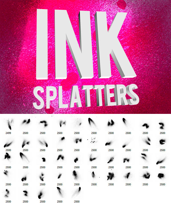 Grungy Ink Splatter Sprays