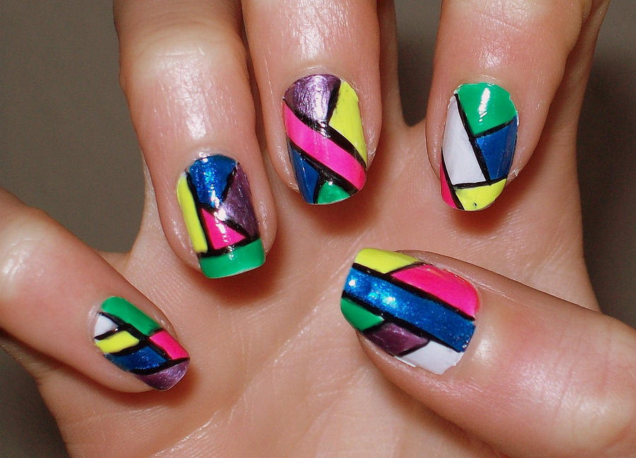 Color Blocking Nails by mimeNAILart