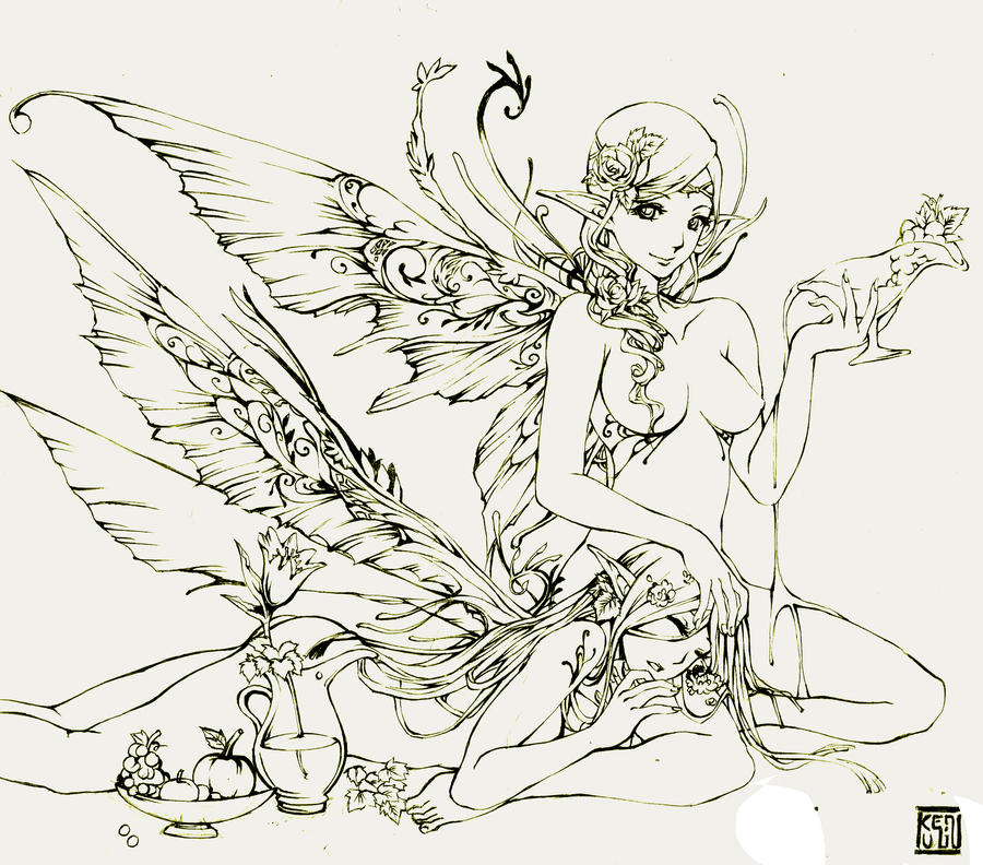 dark fairy coloring pages - photo #20