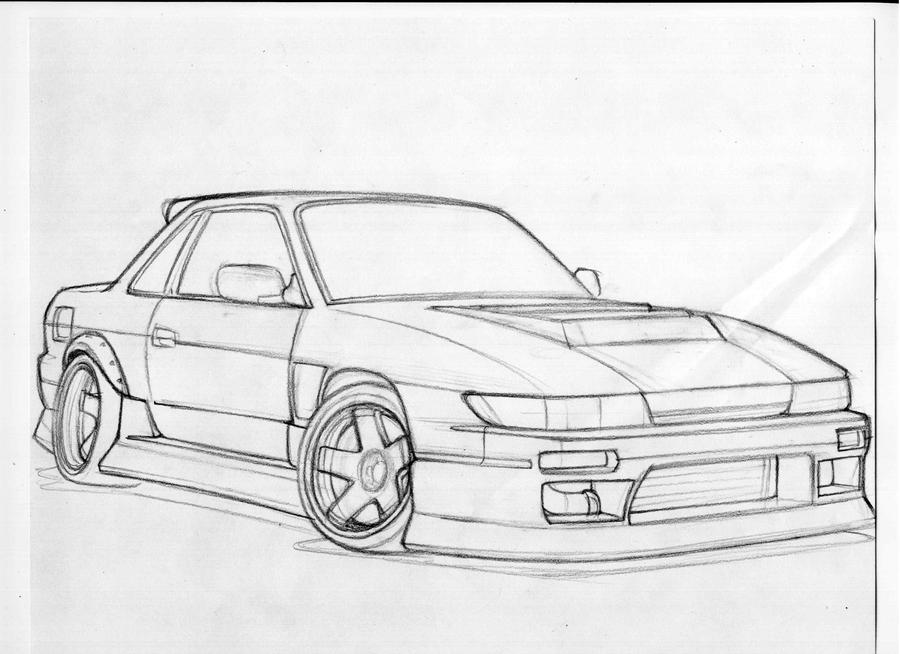 Nissan silvia drawing #5