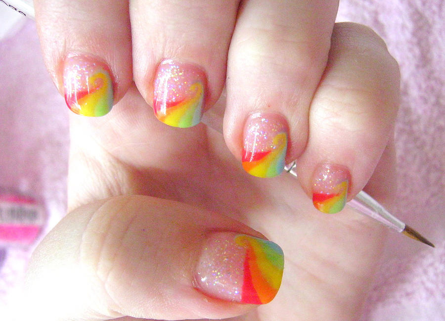 rainbow dash nail art by neko-crafts