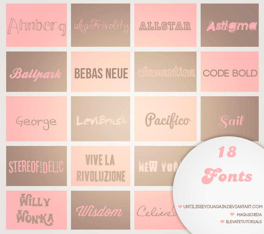 18 Fonts by untilIseeyouagain