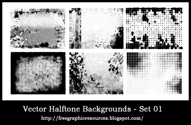 Free vector halftone background / border collection 1