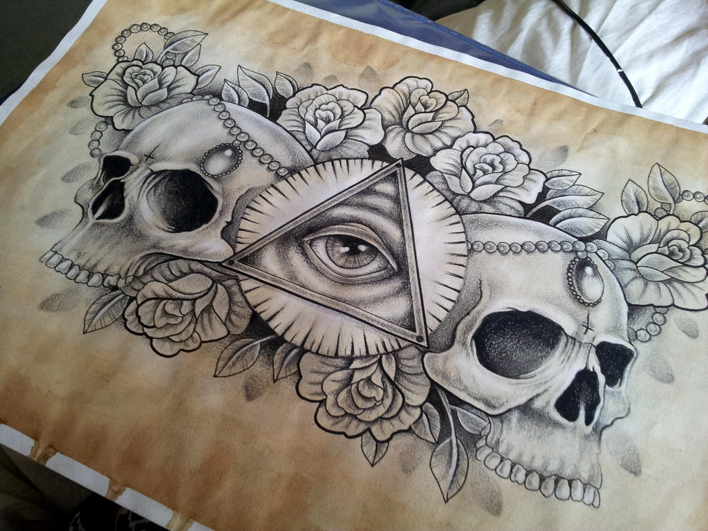 Skull Chest Piece Tattoos Designs