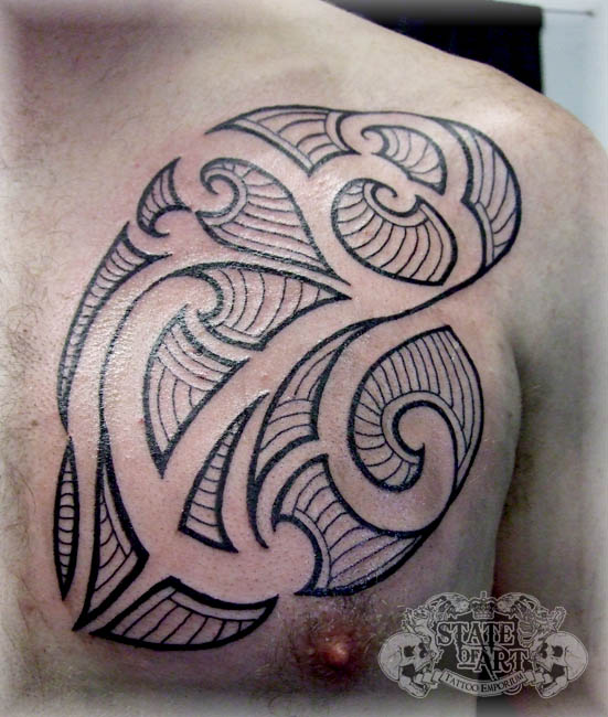 Maori Chest Design - chest tattoo