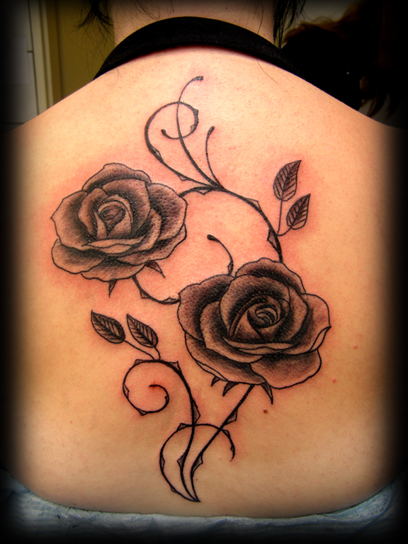 rose tattoo backpiece | Flower Tattoo