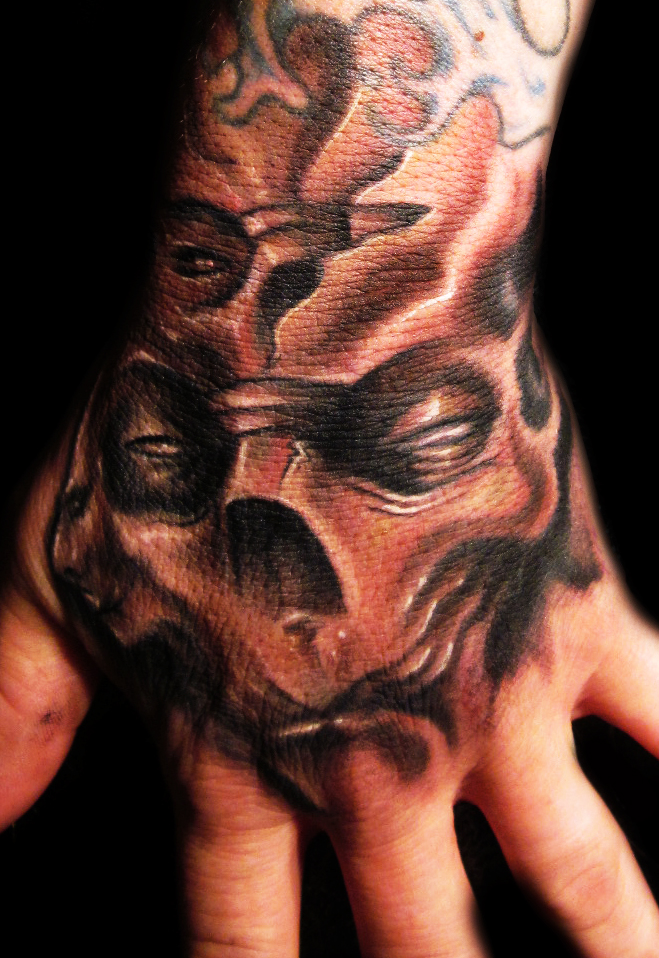 skull tattoos on hands. skull tattoos