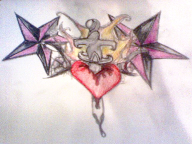 x.x Dagger Heart Design x.x | Flower Tattoo