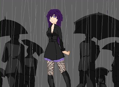emo in rain