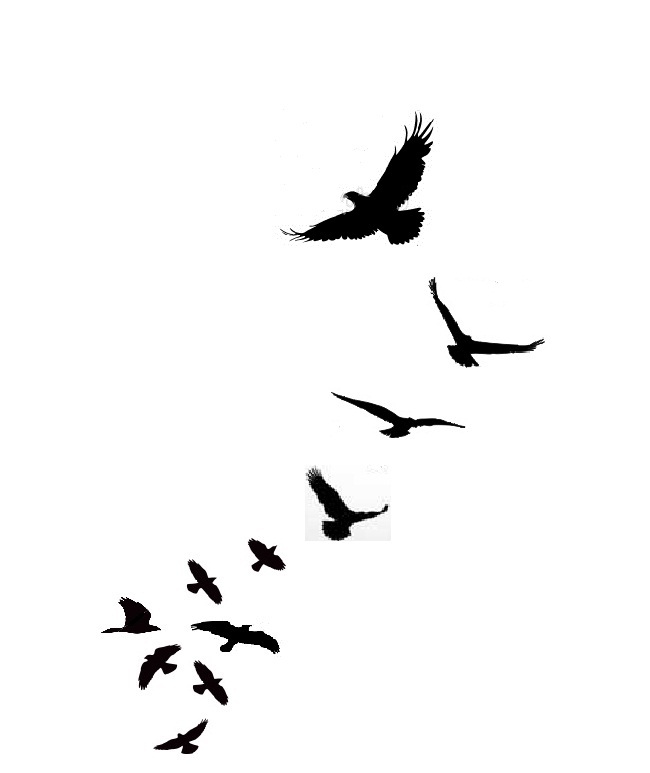 Blackbirds Flying Tattoo Stencil
