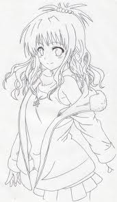 Pretty Little Anime Girl Uncolored by MaijaPro on deviantART
