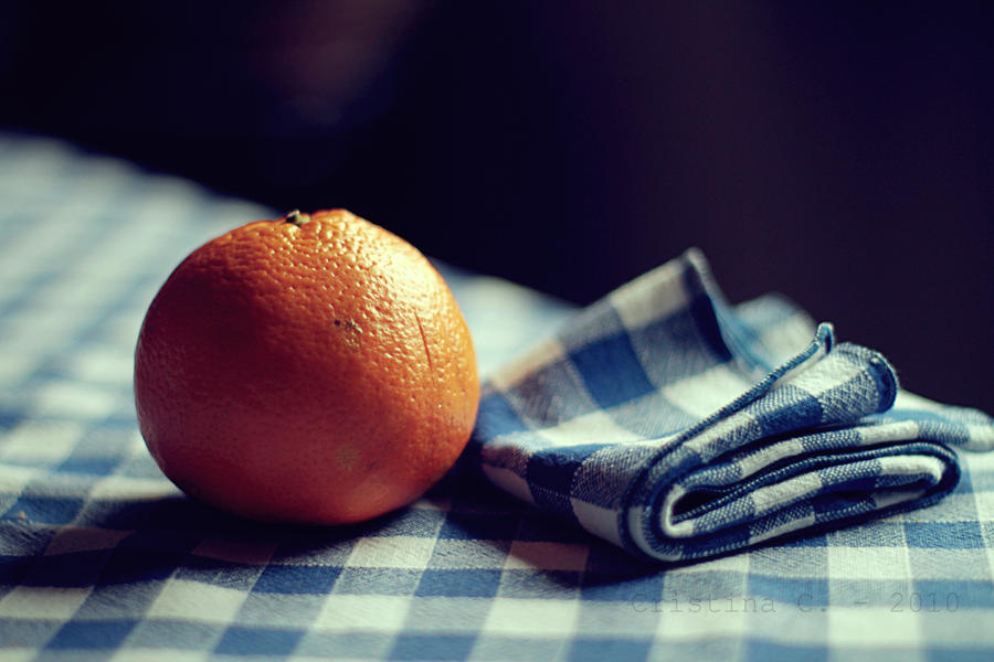 Orange on Blue. - TinaApple