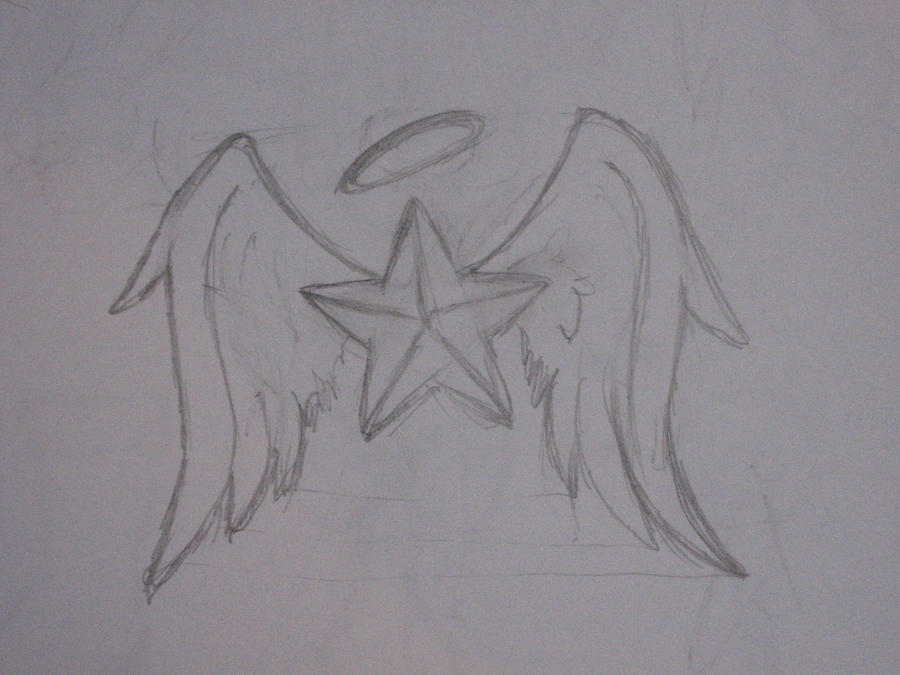 Tattoo Design: Star with Wings
