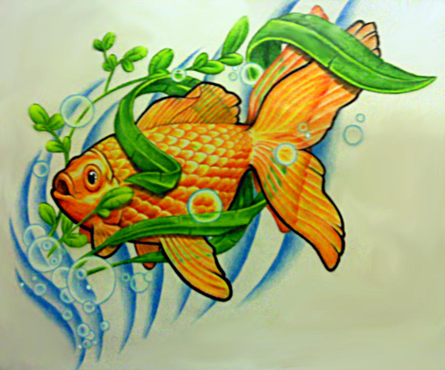 Goldfish Tattoo Design by