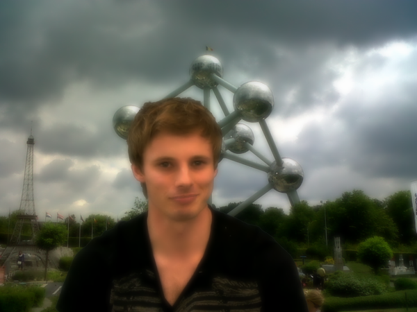 Bradley James with the Atomium