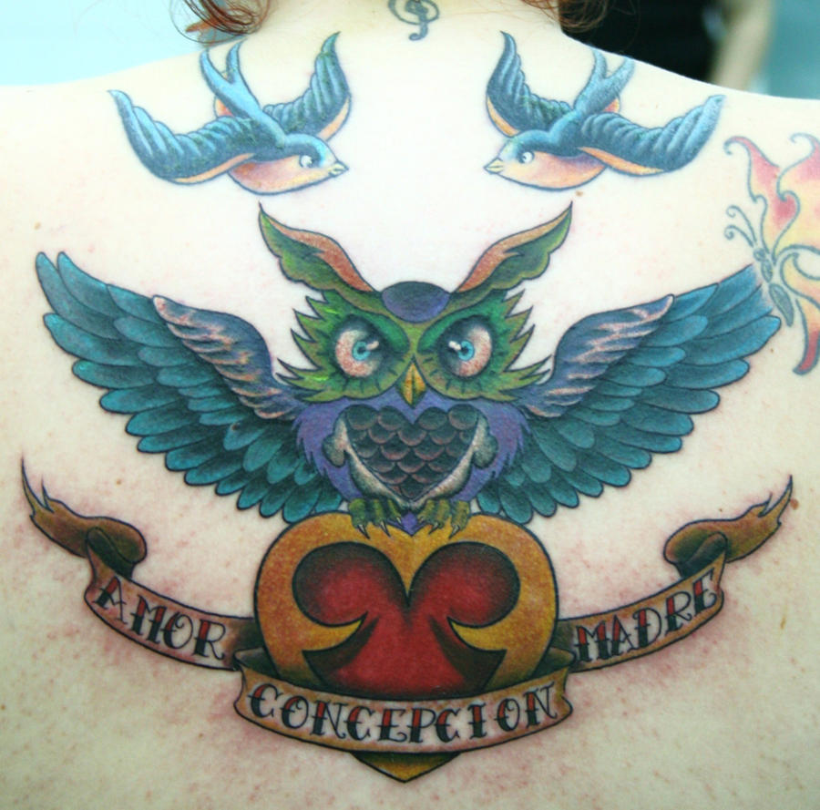 owl old school tattoo by