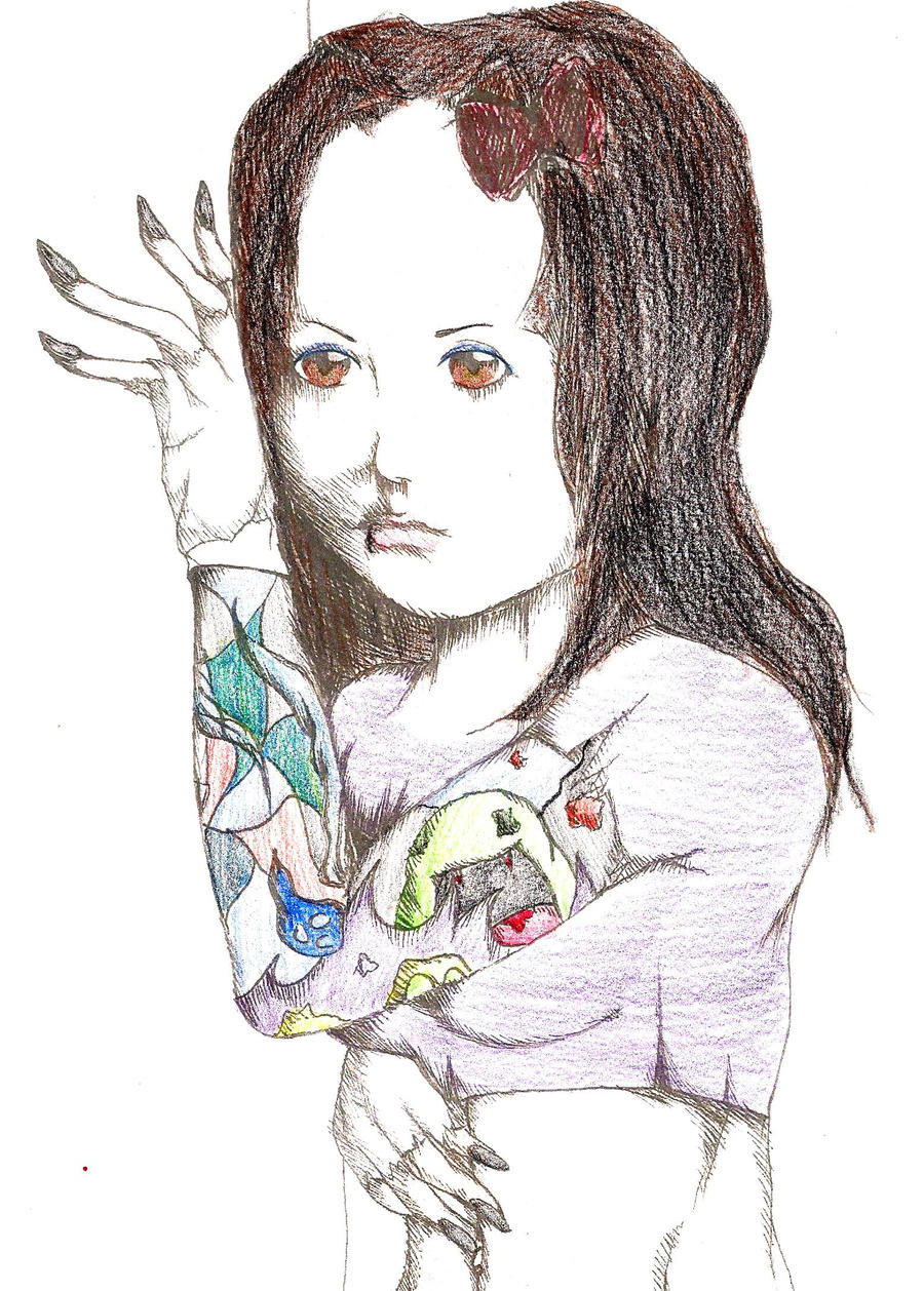Davey Havok as a Girl coloured by daveylover75 on deviantART