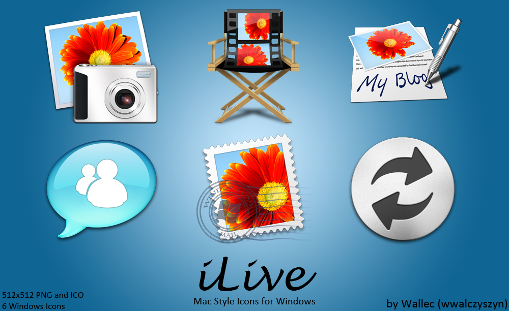 Mac style Windows 7 icon set 2 for Windows Live