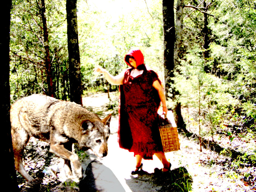 red riding hood wolf. Red Riding Hood with Wolf by