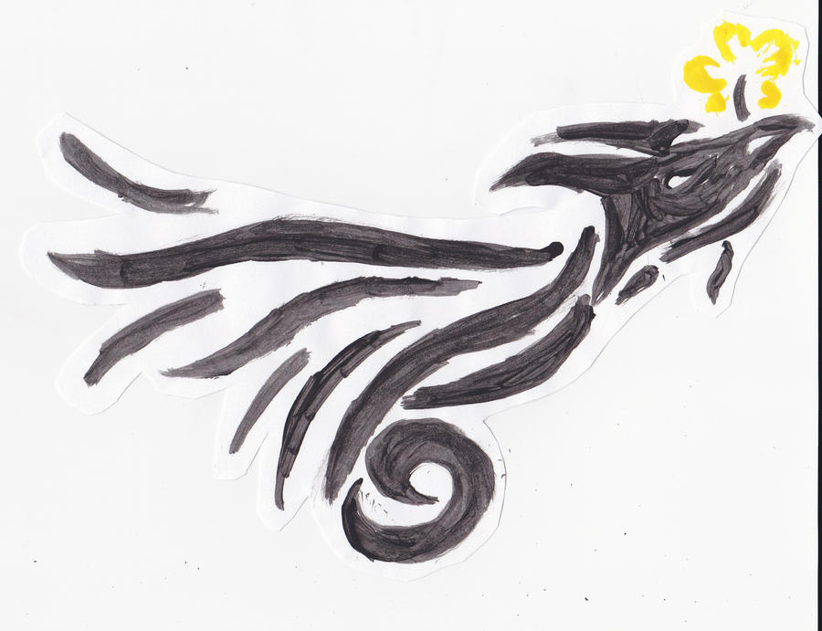 tribal dragon with flower by