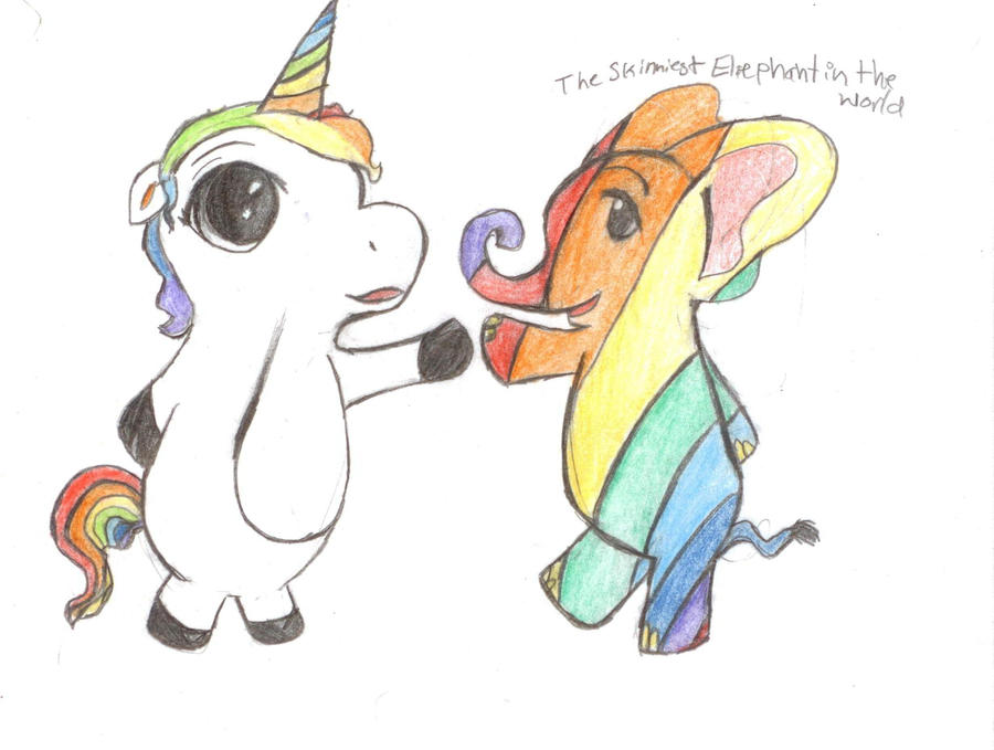 Rainbow elephant and unicorn by DancingManiac on DeviantArt