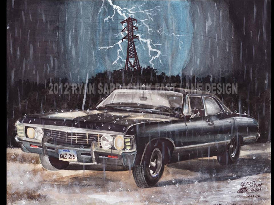 Supernatural 1967 Chevy Impala At Night by FastLaneDesign on deviantART