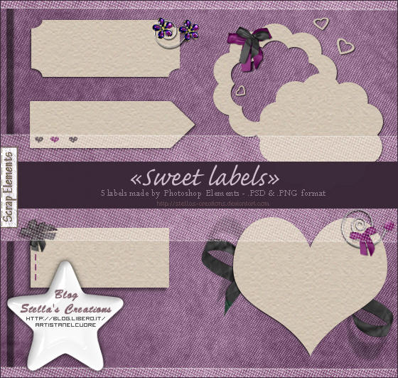 Sweet labels - © Blog Stella's Creations: http://sc-artistanelcuore.blogspot.com 
