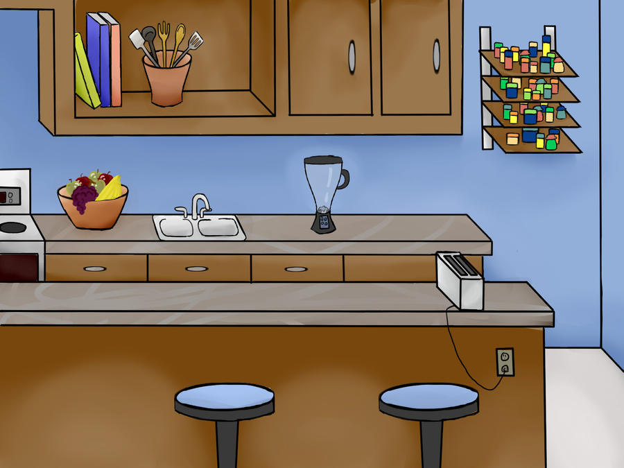 Kitchen Cartoon Background