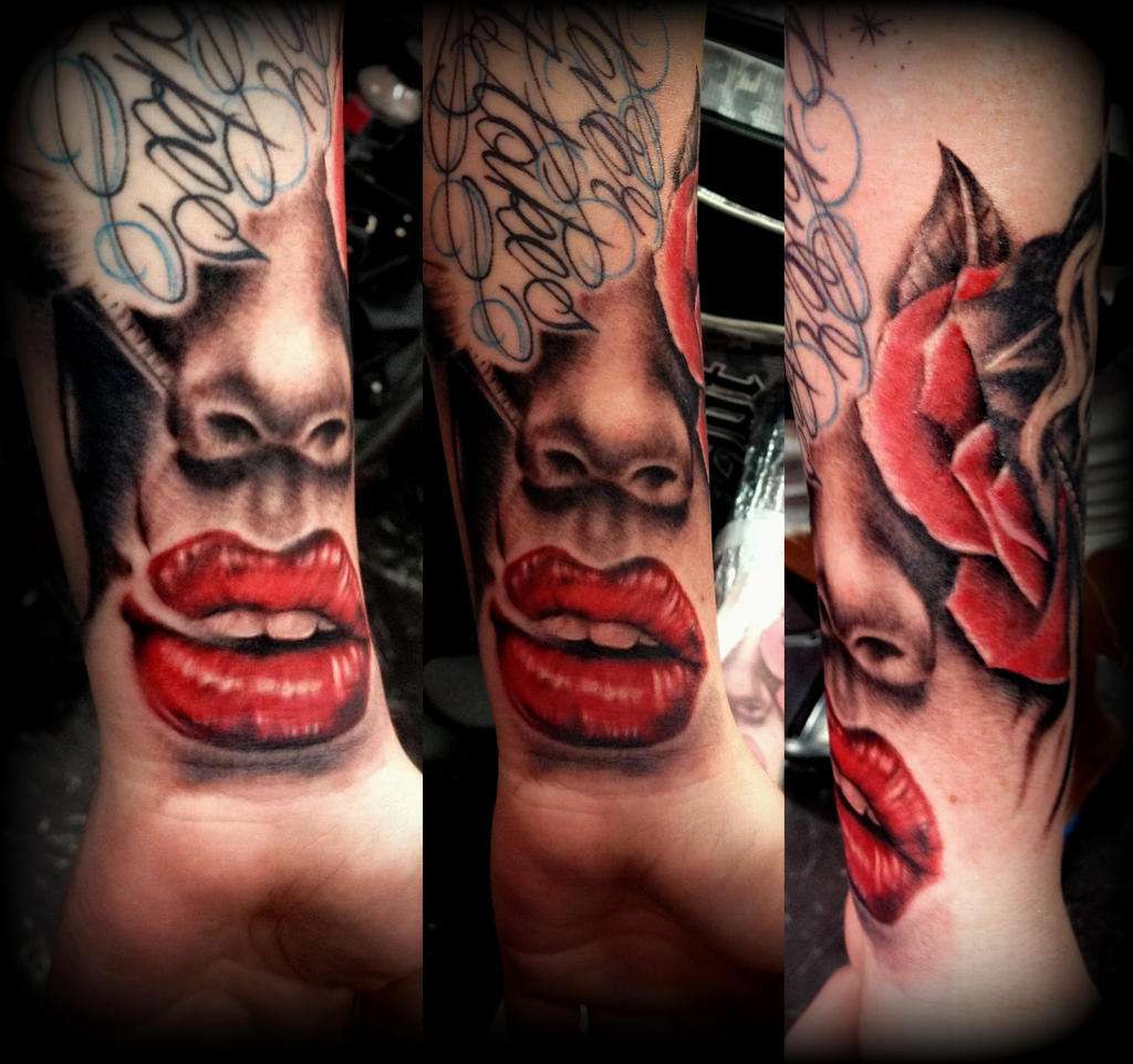 Red lips tattoo by CalebSlabzzzGraham on DeviantArt