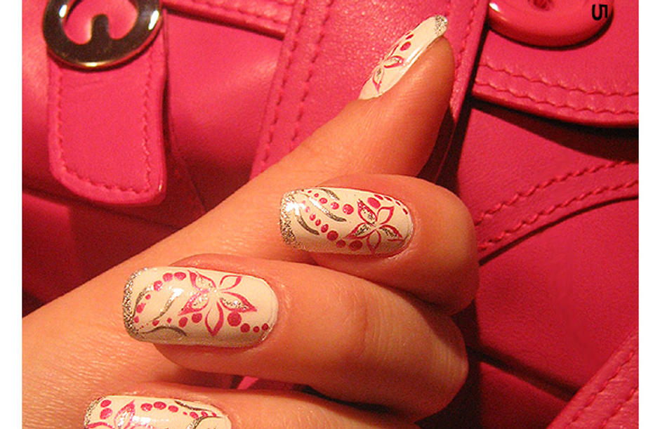 Pink flower-2 -nail-art