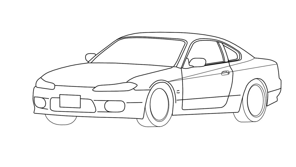 Nissan silvia drawing #4