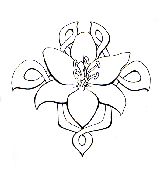 Celtic Lilly tatoo design | Flower Tattoo