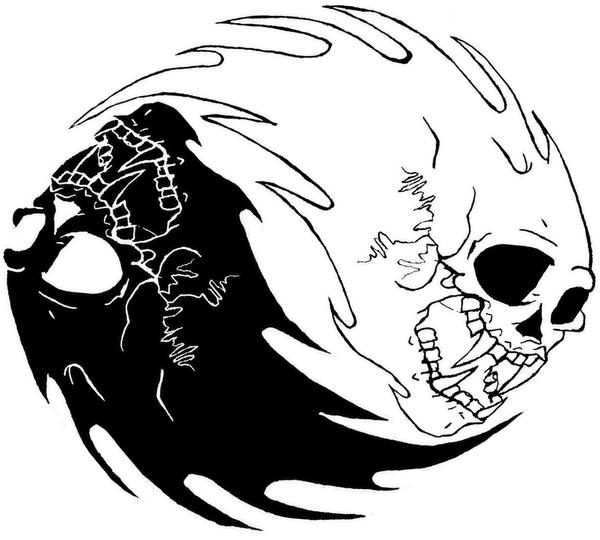 Ying Yang MetallicA Skull by TheMixture on deviantART