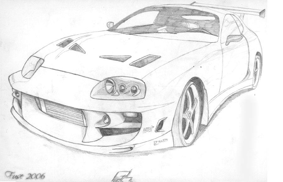 Drawings of a toyota supra