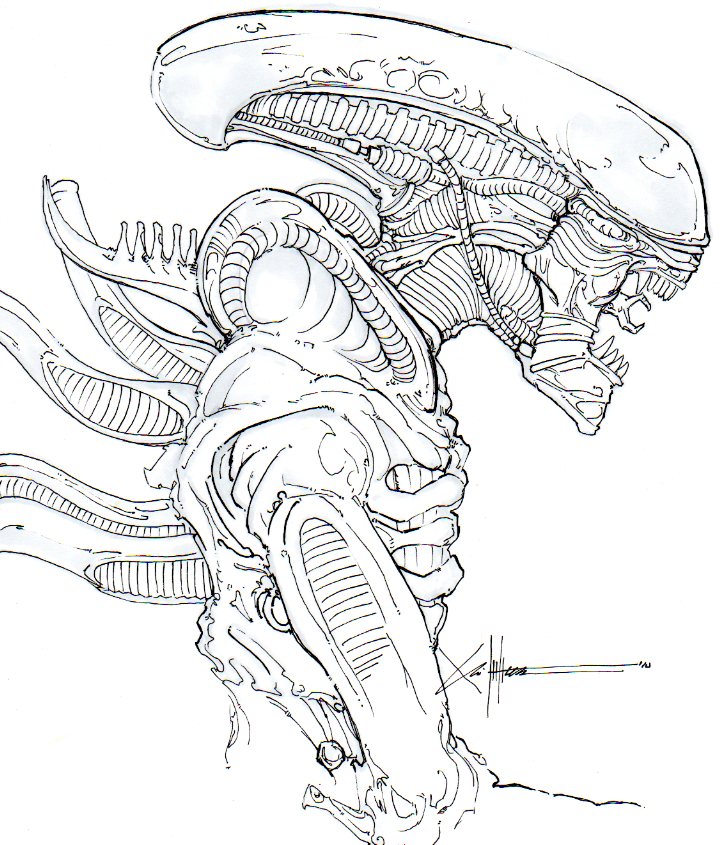 xenomorph drone coloring pages - photo #10