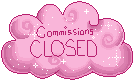 Pink Cloud Status Stamp: Commissions Closed by frostykat13