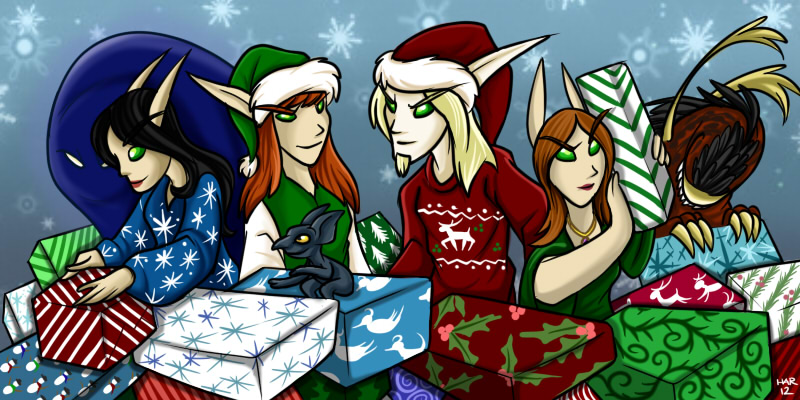 Christmas Elves - Wrapping Presents by auryanne on deviantART