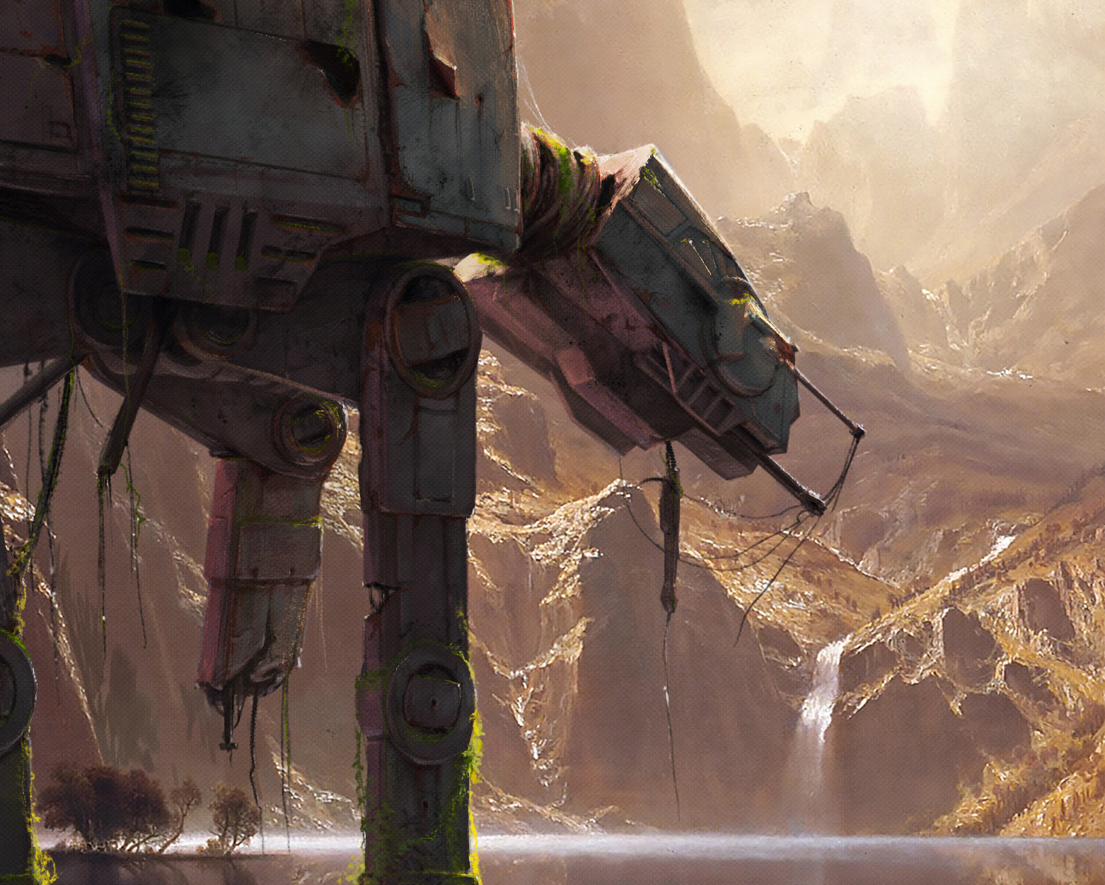Close up of the AT-AT overpainting image